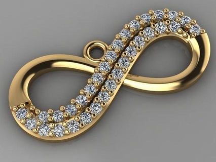 gc gold h131- infinity diamond necklace jewelry fashion design silver luxury elegant shining art pendant necklaces gems white printable brilliant women 3d print model - Mito3D