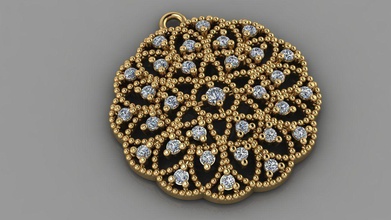 gc or h147 - collier de diamants bijoux la mode conception d'argent l'anneau luxe élégant shining le diamant art gem bracelet boucle d'oreille pendentif saphir d'autres des colliers 3d print model - Mito3D