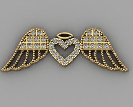 gc gold h258-diamond necklace jewelry fashion design silver ring luxury elegant shining diamond art gem bracelet earring pendant women necklaces 3d print model - Mito3D
