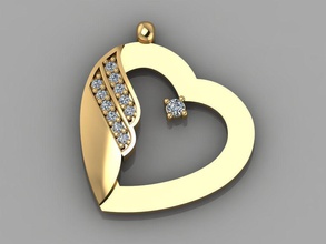 gc gold h268 heart diamant halskette schmuck mode design silber luxus elegant leuchtenden kunst anhänger frauen halsketten edelsteine weiß druckbar brillant 3d print model - Mito3D