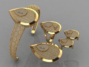 gc gold m0013 - set Diamant 3d-Modell 3d-Druck Modell Schmuck Mode design Silber ring Luxus elegant scheint diamond Kunst Halskette gem Armband Ohrring Anhänger Saphir andere sterling 3d print model - Mito3D