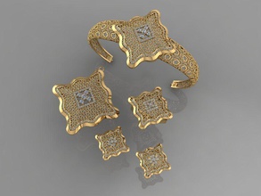 gc gold-m0015 - Diamant-set-3d-Modell Schmuck Mode gold design Silber ring Luxus elegant scheint diamond Kunst Halskette gem Armband Ohrring Anhänger Saphir andere sterling 3d print model - Mito3D