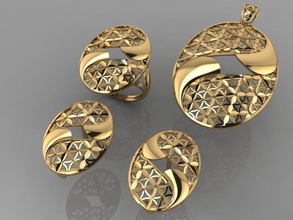 gc gold m0020- small set jewelry fashion design silver ring luxury elegant shining diamond art necklace gem bracelet earring pendant sapphire other sterling 3d print model - Mito3D