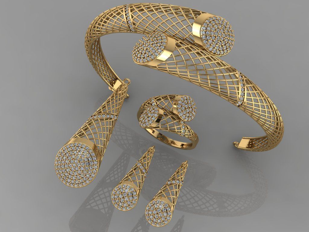 gc oro m002 - diamante modello 3d gioielli moda il design argento anello di lusso elegante lucente diamanti art la collana d'oro gemma braccialetto orecchino con pendente zaffiro altri 3D print model - Mito3D
