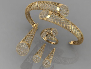 gc gold-m002 - Diamant-set-3d-Modell Schmuck Mode gold design Silber Mode-ring Luxus elegant scheint Diamant-ring Kunst ring Halskette gold-ring gem Armband Ohrring Anhänger-Halskette Saphir andere 3d print model - Mito3D