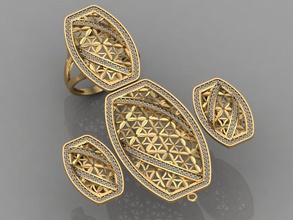 gc oro m0032 - diamante incastonato gioielli moda il design argento anello di lusso elegante lucente art la collana gemma braccialetto orecchino ciondolo zaffiro altri sterlina 3d print model - Mito3D