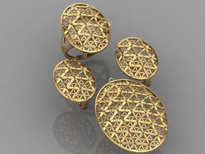 gc ouro m0034 - pequeno conjunto jóias a moda o design de prata anel luxo elegante brilhando diamante arte colar gem pulseira brinco pingente safira outros sterling 3d print model - Mito3D