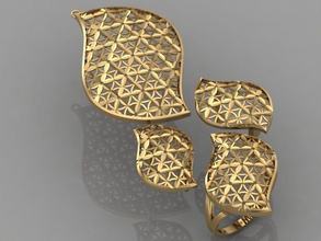gc gold m0035- small set jewelry fashion design silver ring luxury elegant shining diamond art necklace gem bracelet earring pendant sapphire other sterling 3d print model - Mito3D