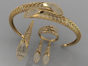gc gold m003 - diamond set 3d model print jewelry fashion silver ring jewellery gem jewel bracelet earring pendant necklace other 3d print model - Mito3D