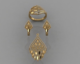 gc gold m0042- diamond set jewelry fashion design silver ring luxury elegant shining art necklace gem bracelet earring pendant sapphire other sterling 3d print model - Mito3D