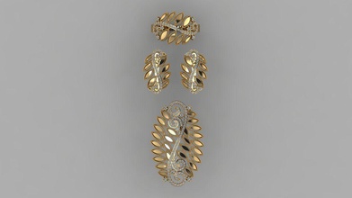 gc oro m0057 - diamante incastonato gioielli moda il design argento anello di lusso elegante lucente art la collana gemma braccialetto orecchino ciondolo zaffiro altri sterlina anelli 3d print model - Mito3D