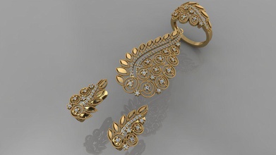 gc gold m0058 - Diamant-set Schmuck Mode design Silber ring Luxus elegant scheint diamond Kunst Halskette gem Armband Ohrring Anhänger Saphir andere sterling Ringe 3d print model - Mito3D