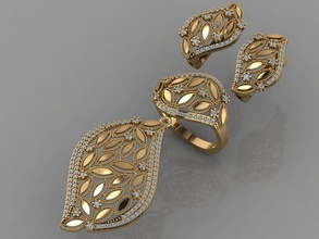 gc altın m0062 - elmas, set takı moda tasarım Gümüş yüzük lüks zarif parlayan elmas sanat kolye gem bilezik küpe Safir diğer sterling 3d print model - Mito3D