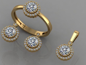 gc ouro m0065 - diamante definido jóias a moda o design de prata anel luxo elegante brilhando arte colar gem pulseira brinco pingente safira outros sterling anéis 3d print model - Mito3D