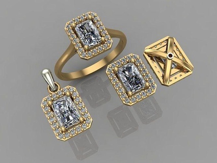 gc altın m0077 elmas Ayarlamak takı moda tasarım gümüş yüzük lüks zarif parlıyor Sanat kolye mücevher bilezik küpe safir KADIN yüzükler 3d print model - Mito3D