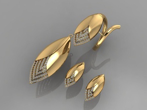 GC oro m0078 diamante anillo joyería joya Moda diseño plata lujo elegante brillante Arte collar pulsera colgante pendiente zafiro mujer 3d print model - Mito3D