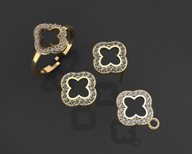 gc Gold m0089 Diamant einstellen Schmuck Mode Design Silber Ring Kunst Halskette Juwel Armband Ohrring Anhänger Saphir Ringe Frau Solitär einsam 3d print model - Mito3D