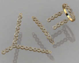 gc ouro ss002 - diamond conjunto pequeno jóias a moda o design de prata anel luxo elegante brilhando diamante arte colar gem pulseira brinco pingente safira outros colares 3d print model - Mito3D
