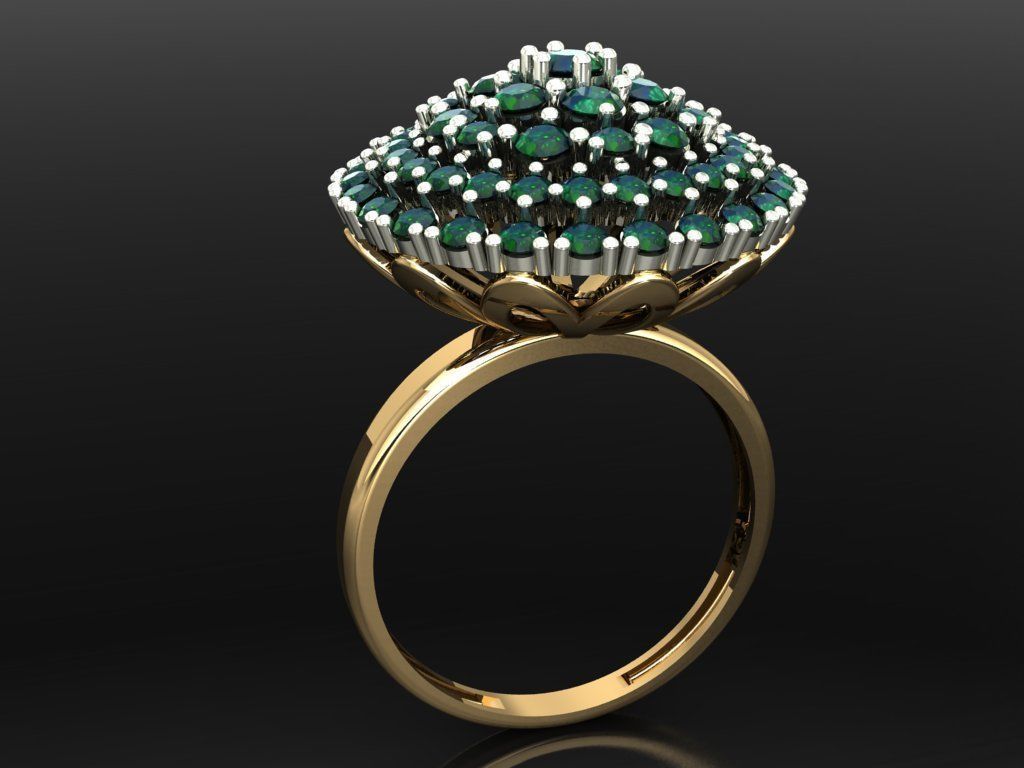 gc ouro t010 - anel de diamante gemas jóias a moda o design prata luxo elegante brilhando arte colar gem pulseira brinco pingente safira mulheres anéis 3D print model - Mito3D