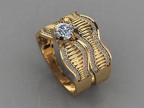 gc or t038 - bague en diamant bijoux les pierres précieuses de la mode conception d'argent l'anneau luxe élégant shining le art collier gem bracelet boucle d'oreille pendentif saphir d'autres anneaux 3d print model - Mito3D