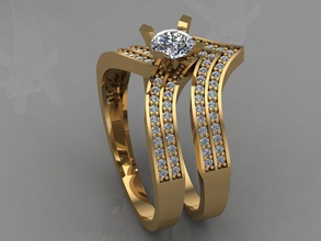 gc or t042 diamant bague bijoux mode conception argent luxe élégant brillant art collier gemme bracelet boucle d'oreille pendentif saphir anneaux l'amour 3d print model - Mito3D