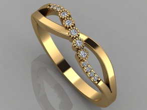 gc oro t057 diamante anillo joyería joya moda diseño plata lujo elegante brillante arte collar pulsera arete colgante pendiente anillos mujer 3d print model - Mito3D