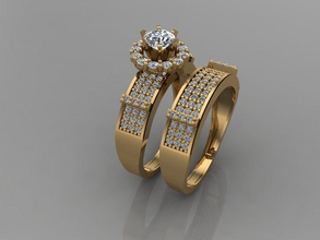 gc gold t110- diamond solitarie ring jewelry fashion design silver elegant shining art gem rings pendant brilliant sapphire women 3d print model - Mito3D