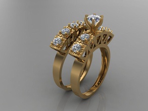 gc gold-t111 - Diamant solitarie gold ring Schmuck Mode design Silber elegant scheint Kunst gem Ringe Anhänger genial Saphir Frauen diamond Diamant-ring Damen-ring gold-ring 3d print model - Mito3D