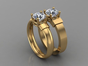 gc oro t113 diamante solitario anillo joyería joya moda diseño plata elegante brillante arte anillos colgante pendiente zafiro mujer 3d print model - Mito3D