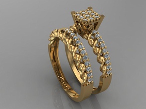 gc gold t116- diamond solitarie ring jewelry fashion design silver elegant shining art gem rings pendant brilliant sapphire women 3d print model - Mito3D