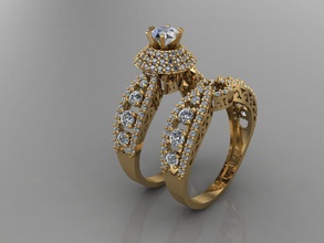 gc oro t121 diamante solitario anillo joyería joya moda diseño plata elegante brillante arte anillos colgante pendiente zafiro mujer 3d print model - Mito3D