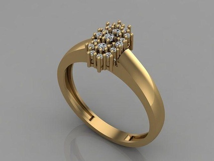 gc or t122 diamant solitaire bague bijoux mode conception argent élégant brillant art gemme anneaux pendentif saphir femmes 3d print model - Mito3D