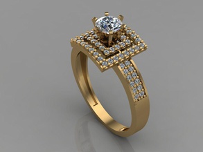 gc oro t123 diamante solitario anillo joyería joya moda diseño plata elegante brillante arte anillos colgante pendiente zafiro mujer 3d print model - Mito3D