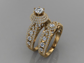 gc ouro t124 diamante solitário anel joalheria moda projeto prata elegante brilhando arte gema argolas pingente brilhante safira mulheres 3d print model - Mito3D