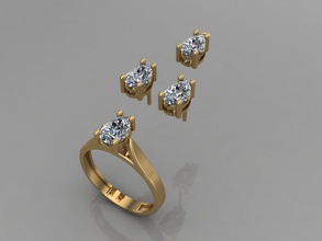gc oro t129 diamante solitario anillo joyería joya moda diseño plata elegante brillante arte anillos colgante pendiente zafiro mujer 3d print model - Mito3D