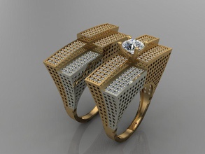 gc oro t142 - diamante solitarie anello d'oro gioielli moda il design argento elegante lucente art gemma anelli ciondolo brillante zaffiro donne 3d print model - Mito3D