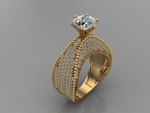 gc gold t148- diamond solitarie ring jewelry fashion design silver elegant shining art gem rings pendant brilliant sapphire women 3d print model - Mito3D