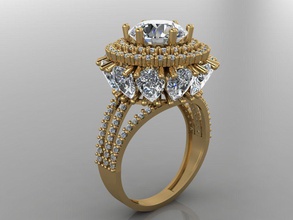 gc gold t151- diamond solitarie ring jewelry fashion design silver elegant shining art gem rings pendant brilliant sapphire women 3d print model - Mito3D