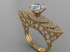 gc gold t156 - Diamant solitarie ring Schmuck Mode design Silber elegant scheint Kunst gem Ringe Anhänger genial Saphir Damen-ring gold-ring Diamant-ring 3d print model - Mito3D