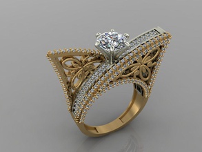 gc oro t161 diamante solitario anillo joyería joya moda diseño plata elegante brillante arte anillos colgante pendiente zafiro mujer 3d print model - Mito3D