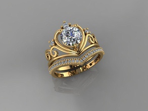 gc gold t164 - Diamant solitarie ring Schmuck Mode design Silber elegant scheint Kunst gem Ringe Anhänger genial Saphir Diamant-ring Damen-ring gold-ring 3d print model - Mito3D