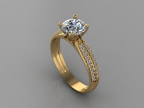 gc gold t168- diamond solitarie ring jewelry fashion design silver elegant shining art gem rings pendant brilliant sapphire women 3d print model - Mito3D