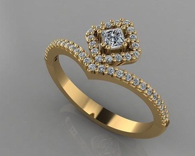 gc oro t63 diamante joyería joya Moda diseño plata anillo elegante brillante Arte anillos colgante pendiente collar mujer 3d print model - Mito3D