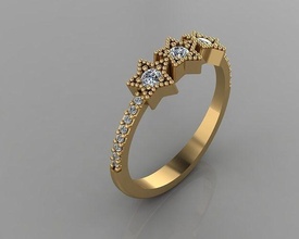 gc gold t64- diamond jewelry fashion design silver ring elegant shining art gem rings pendant brilliant women beauty sapphire 3d print model - Mito3D