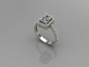 gc or t73 - baguette anneau de diamant d'or bijoux la mode conception d'argent l'anneau élégant le art gem les anneaux pendentif brillant femmes beauté saphir bague en 3d print model - Mito3D