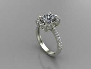 gc oro t75 - baguette anillo de diamantes la joyería moda diseño plata elegante el diamante art gem los anillos colgante brillante las mujeres belleza zafiro 3d print model - Mito3D