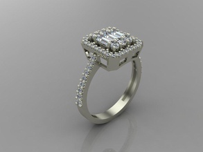 gc oro t76 baguette squillare diamante gioielleria moda design argento elegante arte gemma anelli pendente brillante donne bellezza zaffiro 3d print model - Mito3D