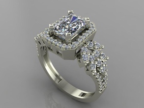 gc gold t83- baguette ring diamond jewelry fashion design silver elegant art gem rings pendant brilliant women beauty sapphire 3d print model - Mito3D