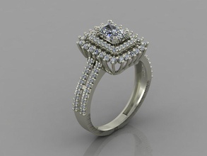 gc oro t87 - baguette anello di diamanti in gioielli moda il design argento elegante diamante art gemma anelli ciondolo brillante donne bellezza zaffiro d'oro 3d print model - Mito3D