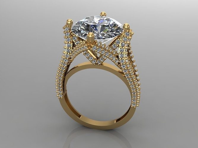 gc gold t98- diamond ring jewelry fashion design silver elegant art gem rings pendant brilliant sapphire women big stone diamant 3D print model - Mito3D